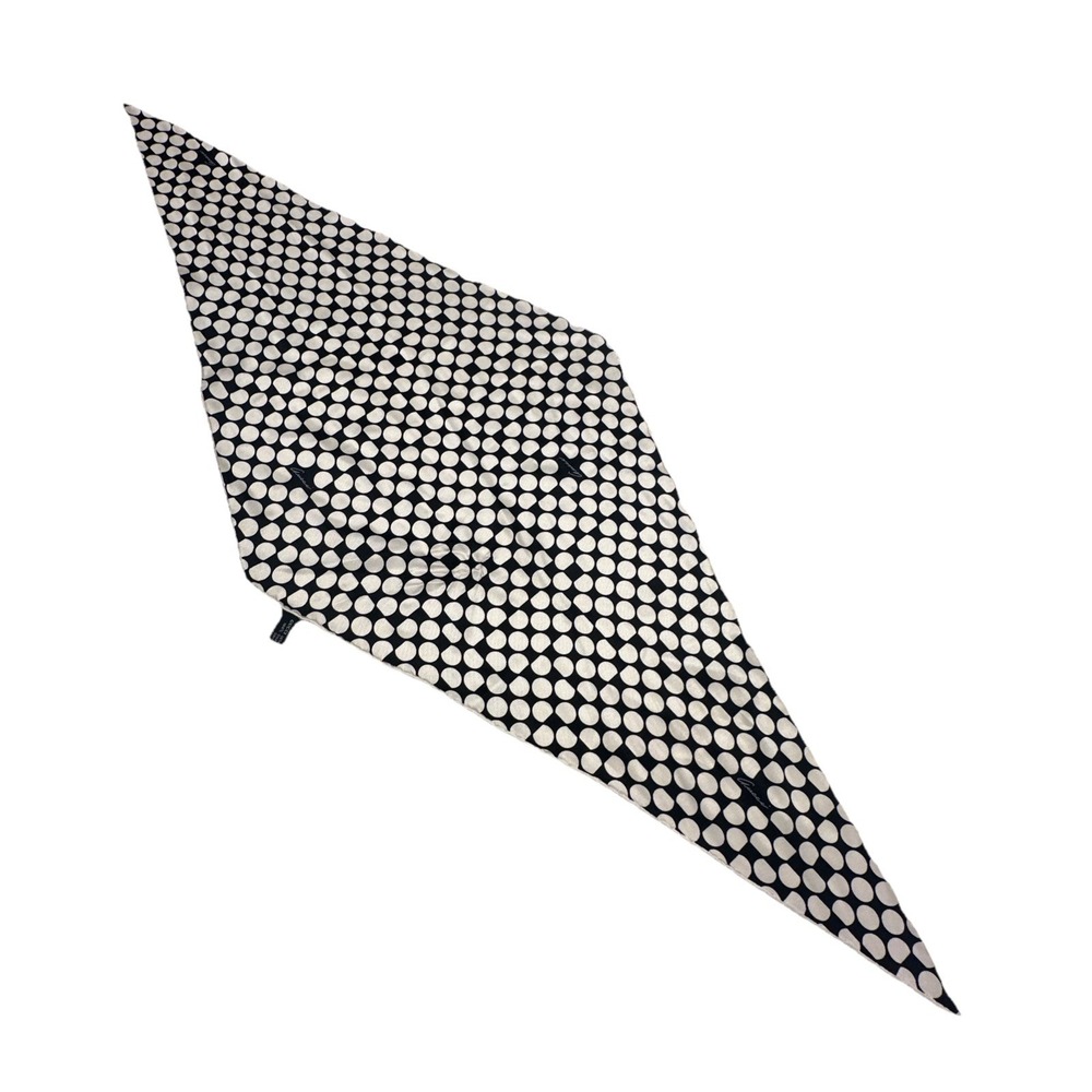 Gucci 100% Silk Scarf Classic White Black Polka Dots Italy Diamond Shape - Picture 2 of 7
